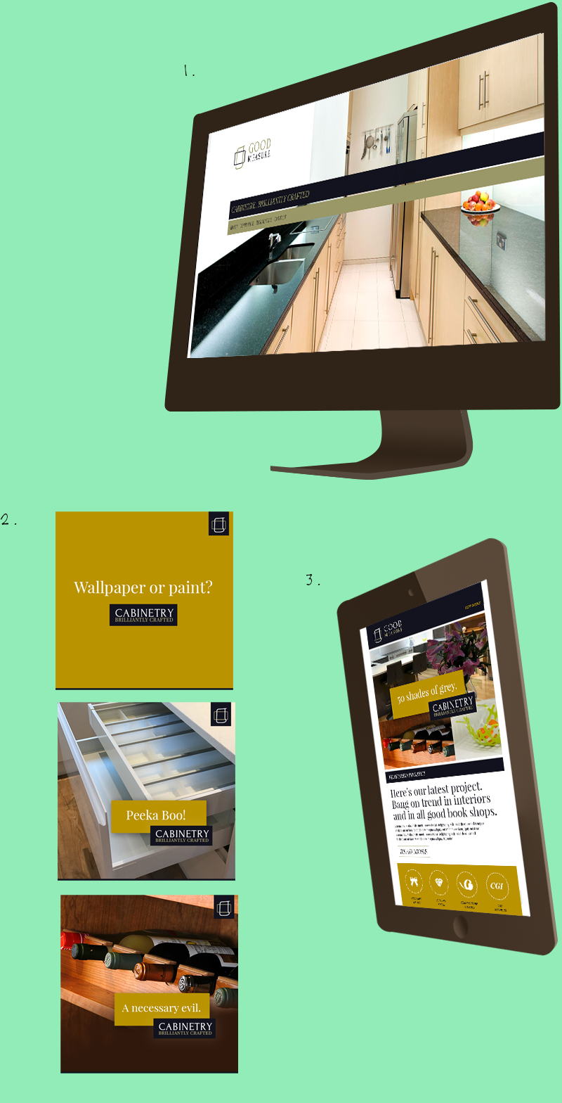 Website, social media promos and email marketing for construction client, Good Measure