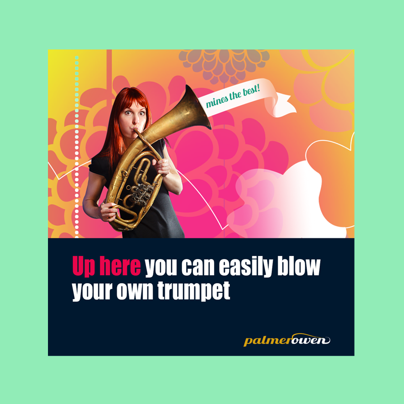 Illustrative graphic of lady blowing her trumpet - social media content