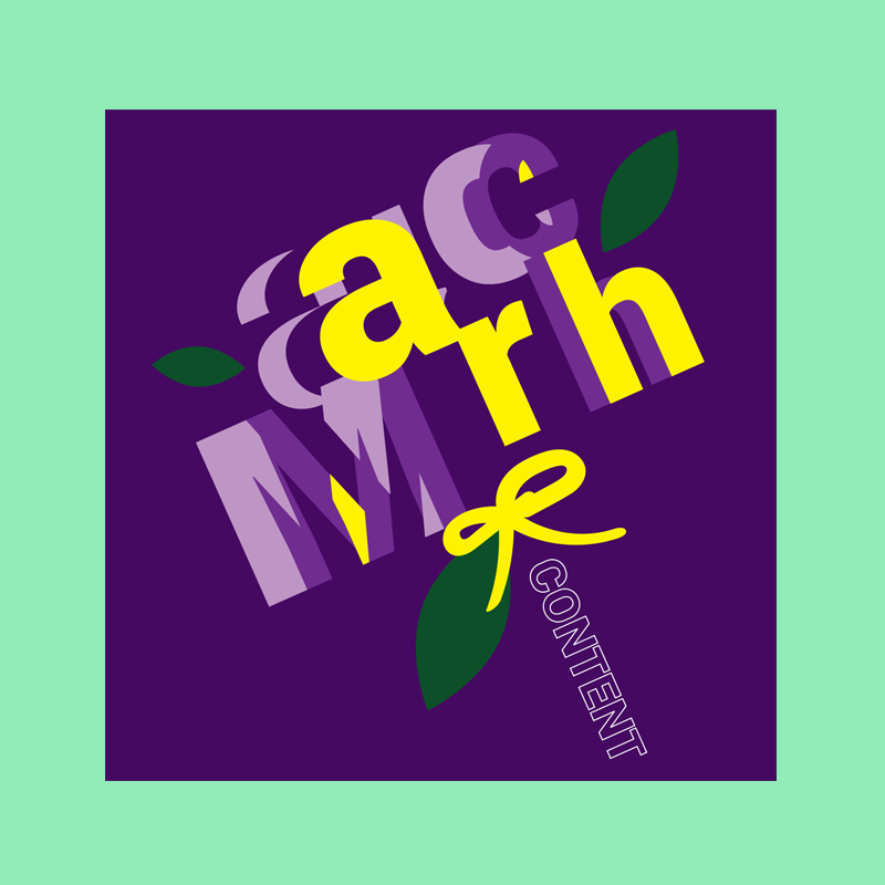 Illustrative typographic graphic of the word March in shape of a bouquet of flowers - social media content